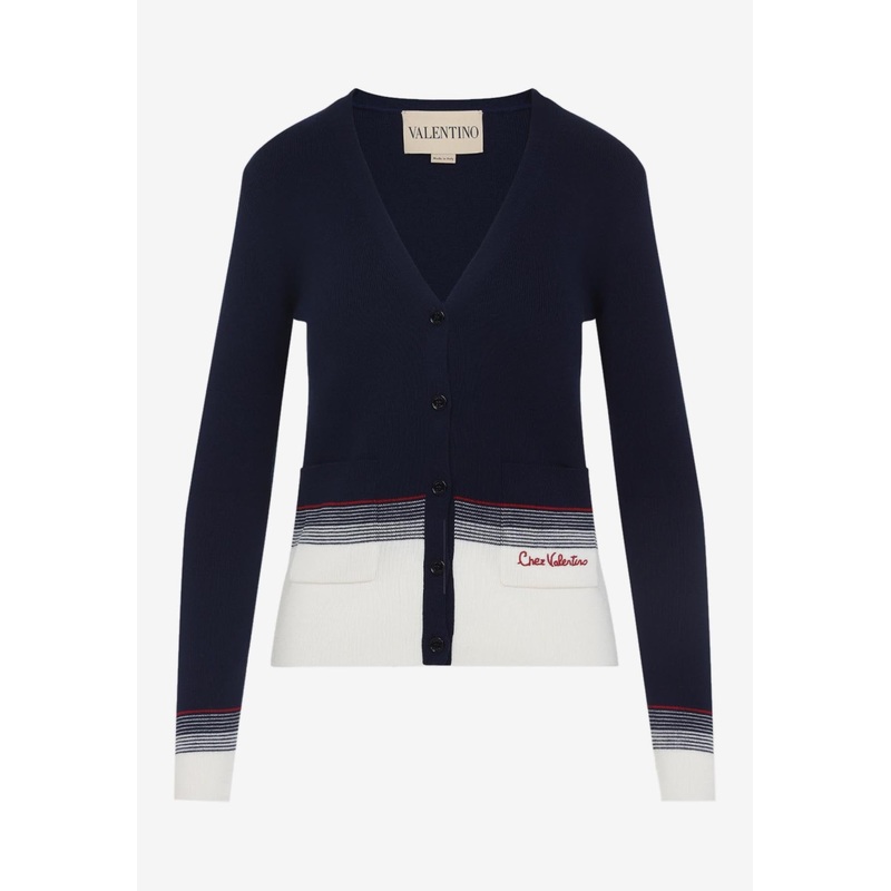 Knitted Wool Cardigan Navy wrtwstd_XS