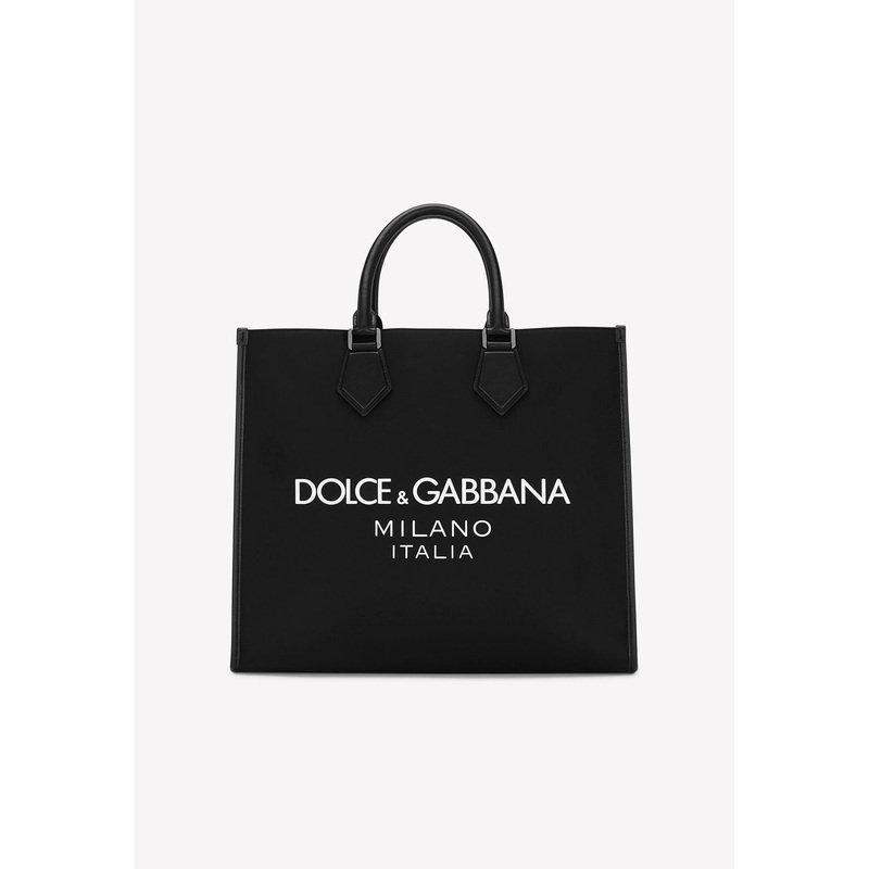 Large Rubberized Logo Tote Bag Black Onesize