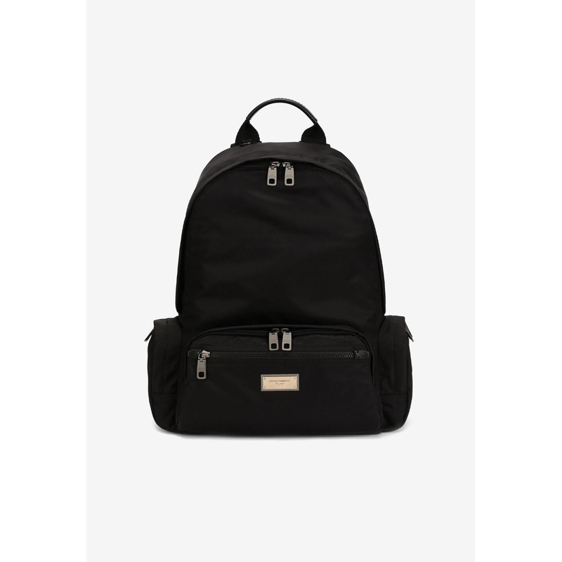 Logo Plate Nylon Backpack Black Onesize