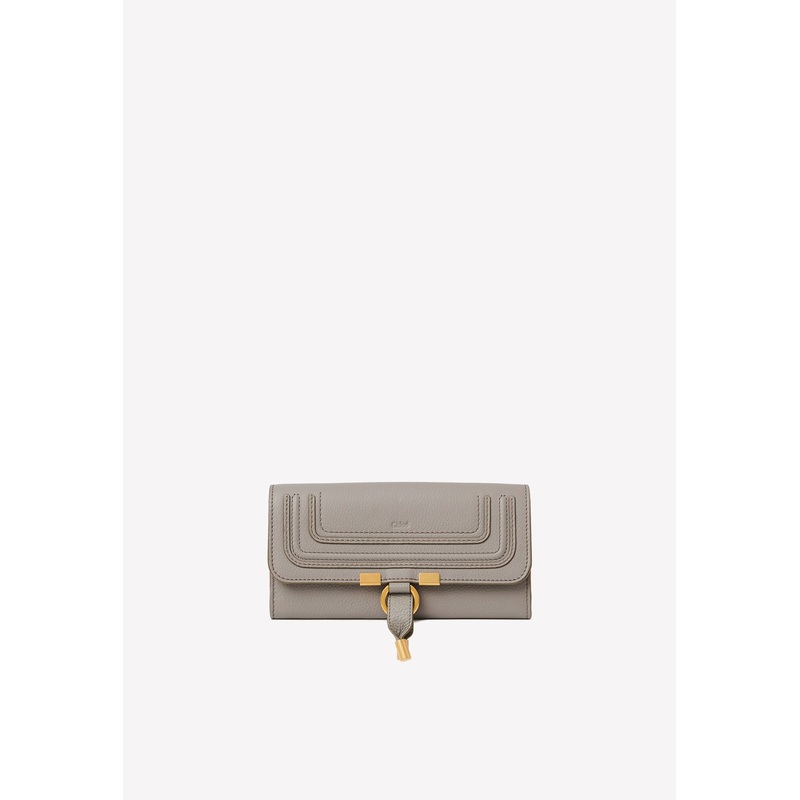 Marcie Long Wallet in Grained Leather Gray Onesize