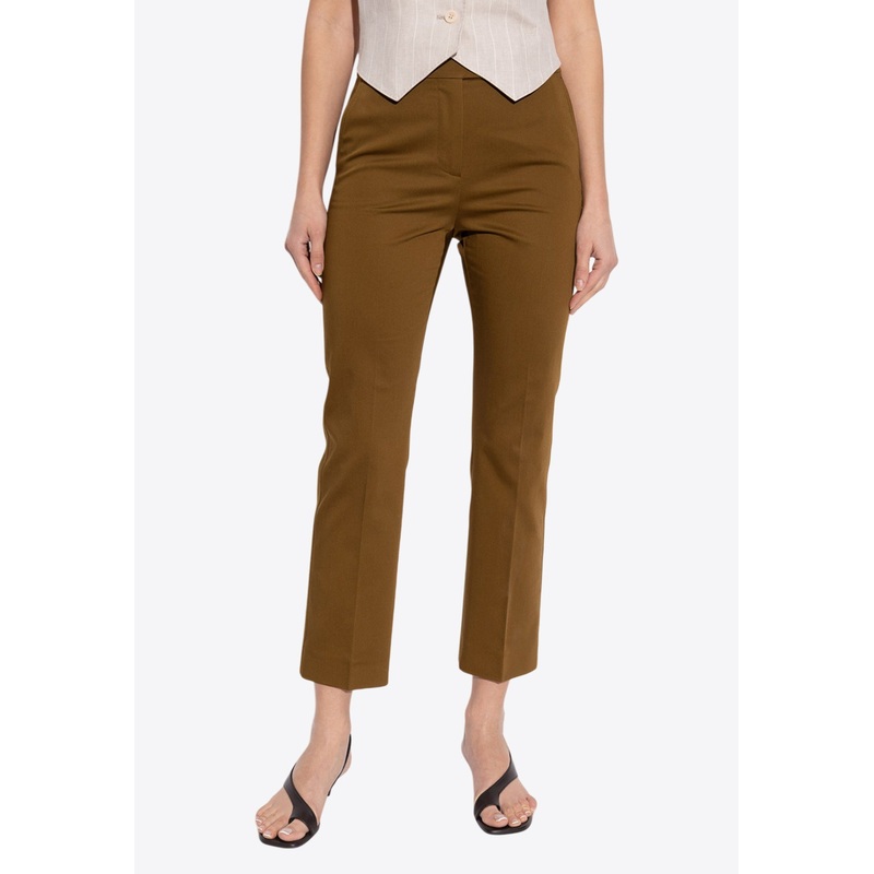 Okra Straight-Leg Pants Brown wrtwit_IT 36