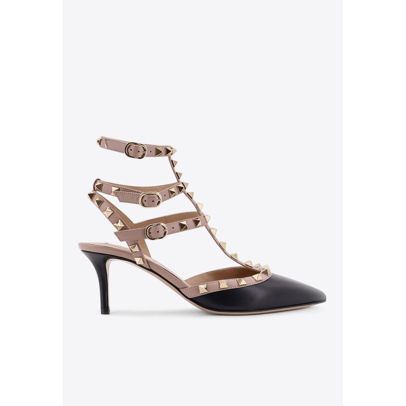Rockstud 65 Leather Caged Pumps Black wshoeseu_EU 36