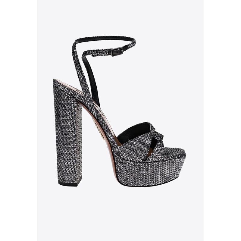 Sinner 140 Platform Sandals in Metallic Leather Gray wshoeseu_EU 35