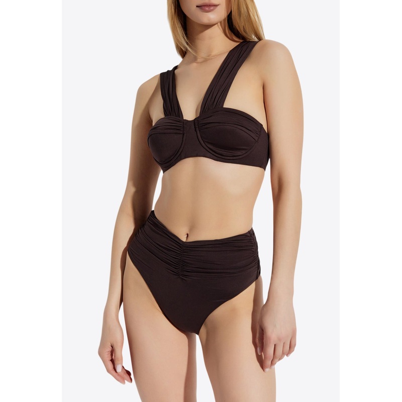 Stretch Draped Bikini Brown wrtwfr_FR 34