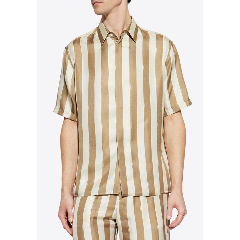 Striped Bowling Shirt Beige mrtwshirtseu_EU 39