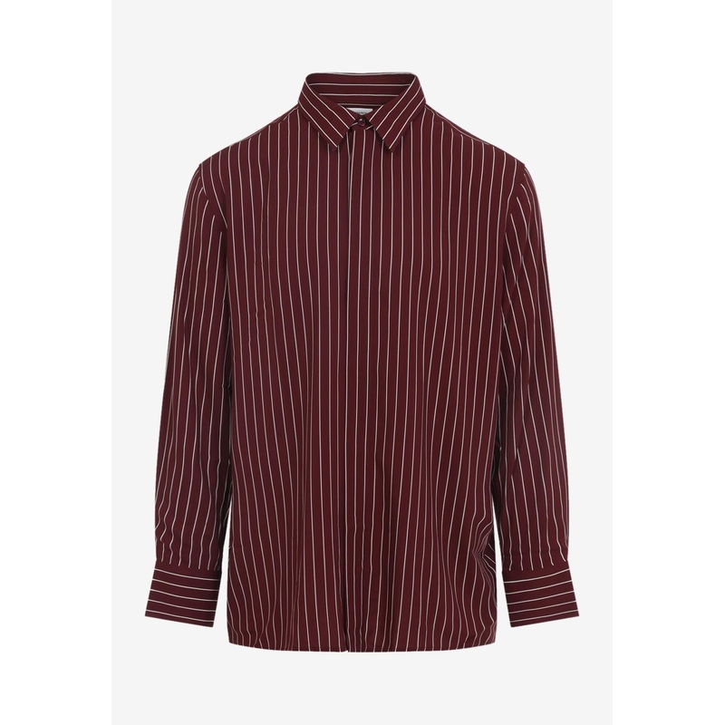 Striped Long-Sleeved Shirt Bordeaux mrtwshirtseu_EU 40