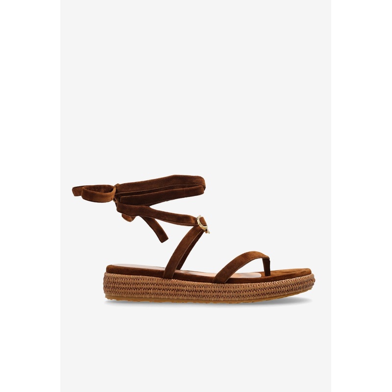 Suede Espadrilles Sandals Brown wshoeseu_EU 36