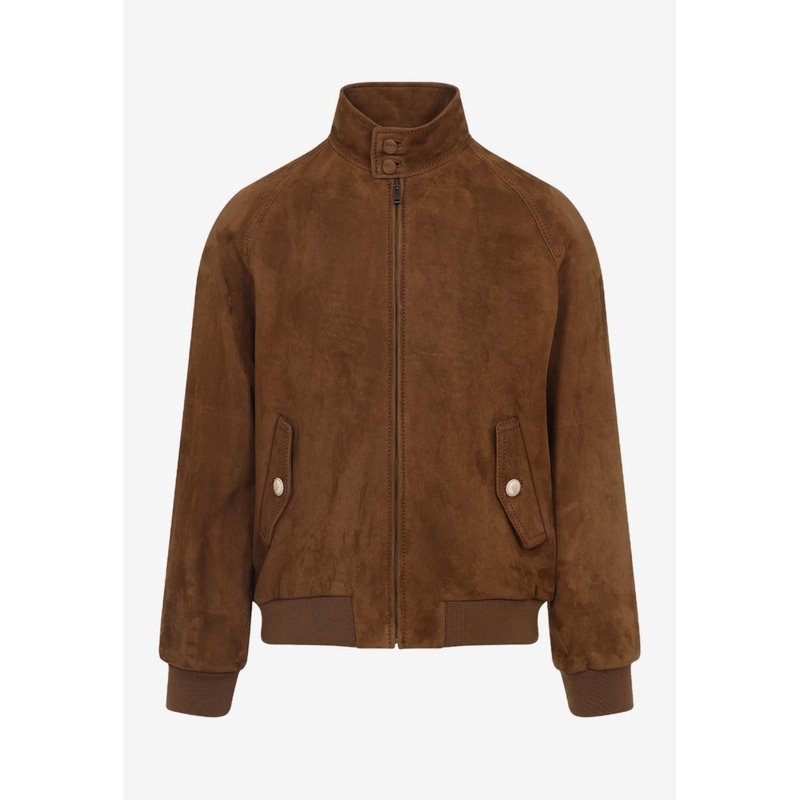 Suede Zip-Up Jacket Brown mrtwit_IT 50