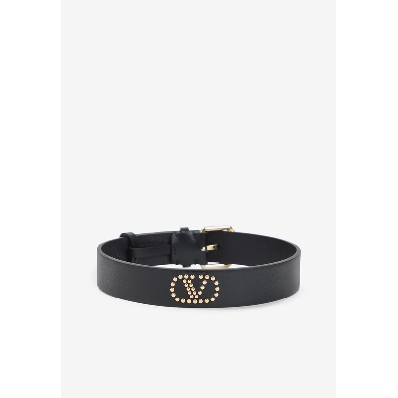 VLogo Leather Choker Black Onesize