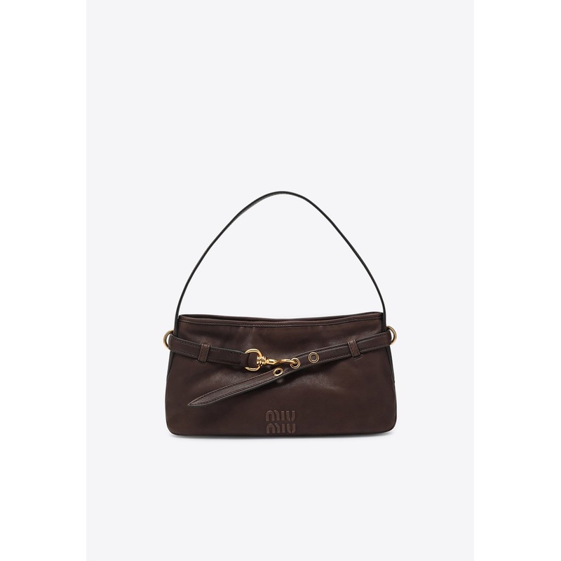 Aventure Nappa Leather Shoulder Bag Dark Brown Onesize