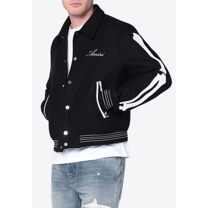 Bones Snap-button Wool Jacket Black mrtwstd_M