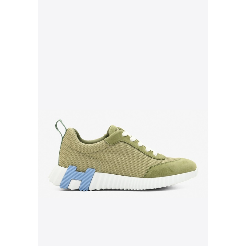 Bouncing Low-Top Sneakers in Vert Celadon Mesh and Suede Vert Celadon wshoesher_FR 38.5