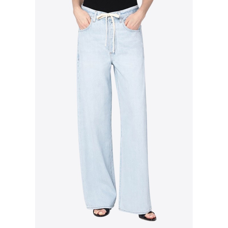 Brynn Drawstring Wide-Leg Jeans Blue wrtwbottoms_24