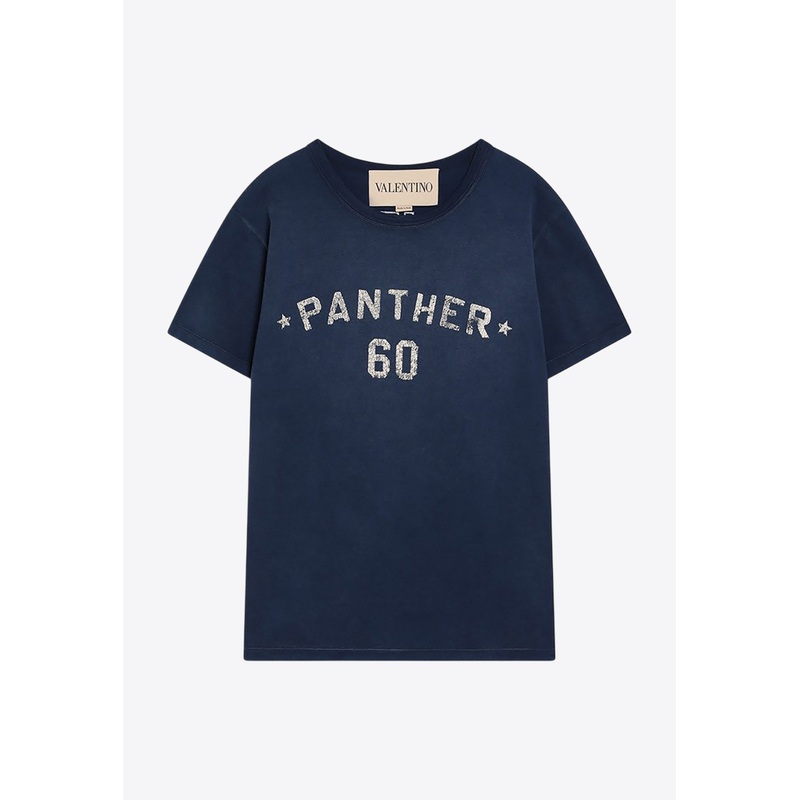 Chez Logo Vintage-Effect T-shirt Blue mrtwstd_XL