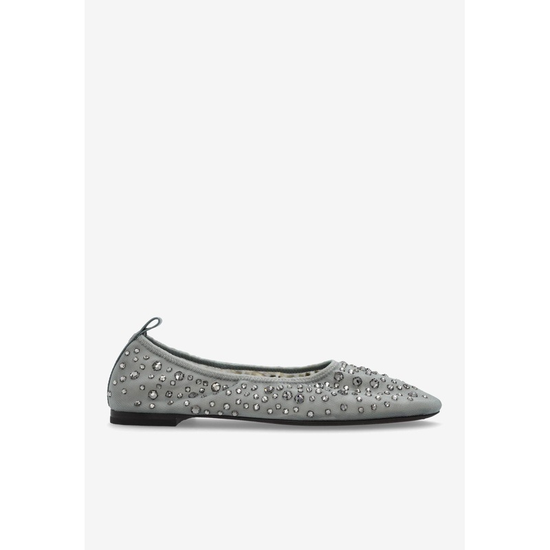 Crystal Mesh Ballet Flats Gray wshoesus_US 6
