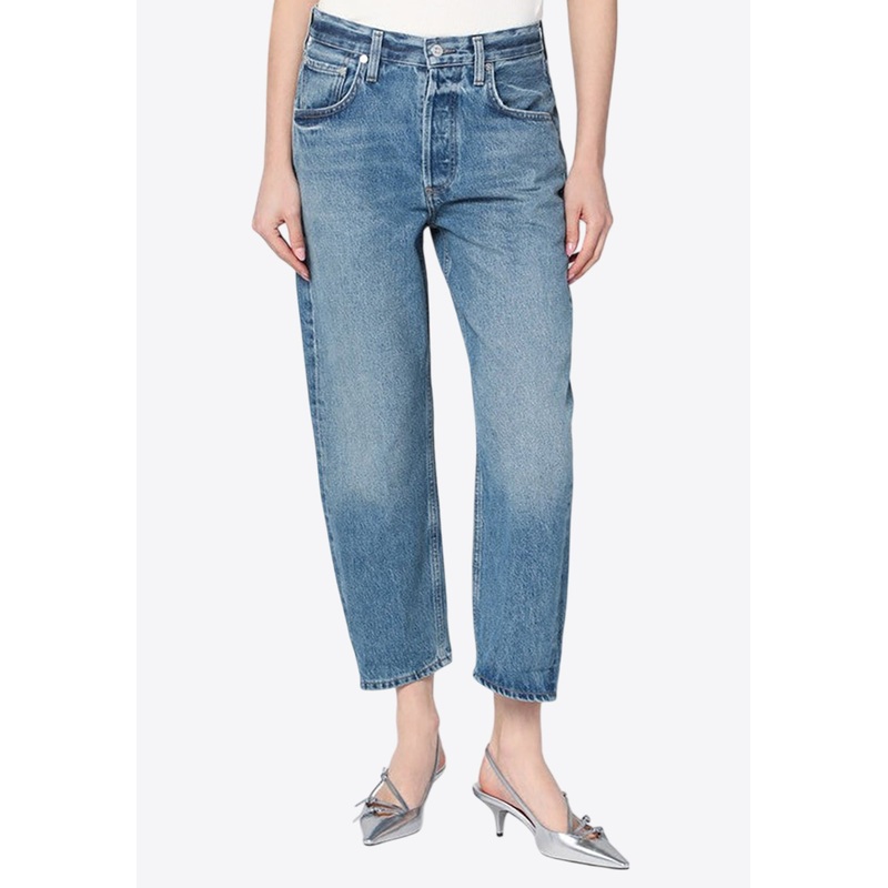 Dahlia Bow-Leg Jeans Blue wrtwbottoms_24