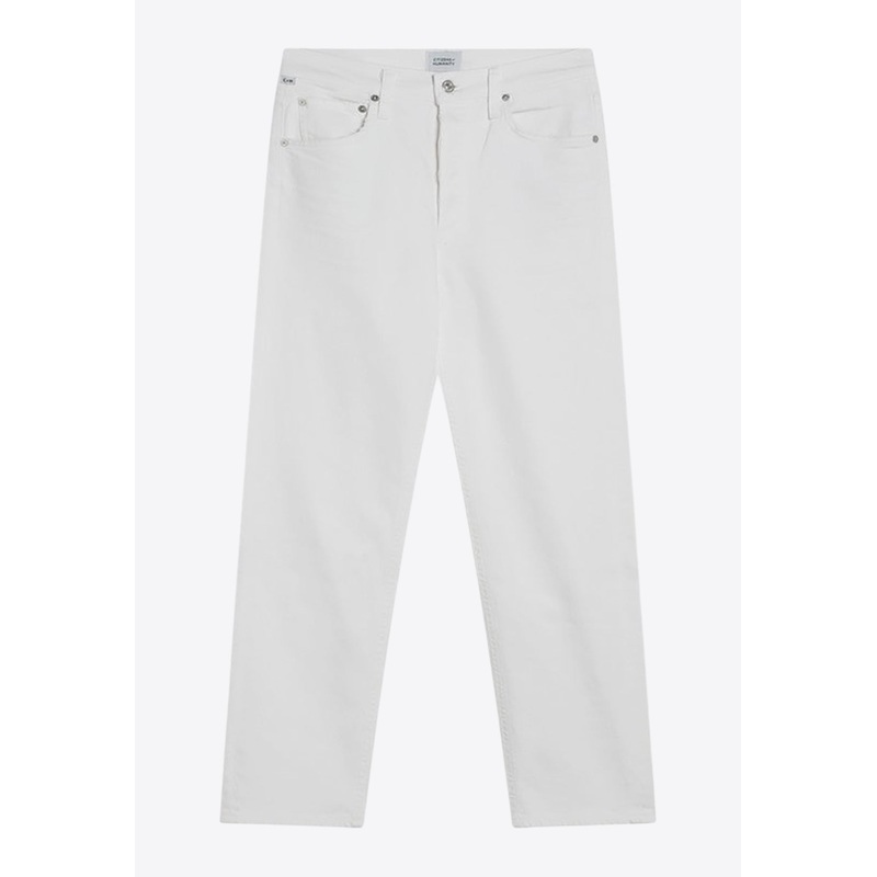 Delfina Classic High-Rise Jeans White wrtwbottoms_24