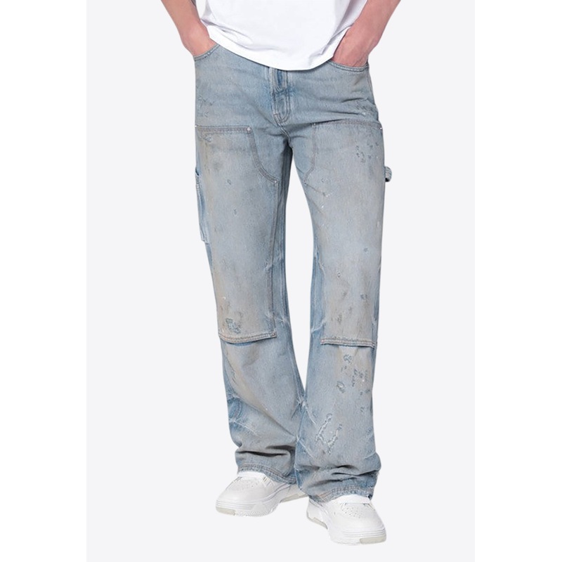 Distressed Straight-Leg Carpenter Jeans Blue mrtwbottoms_31