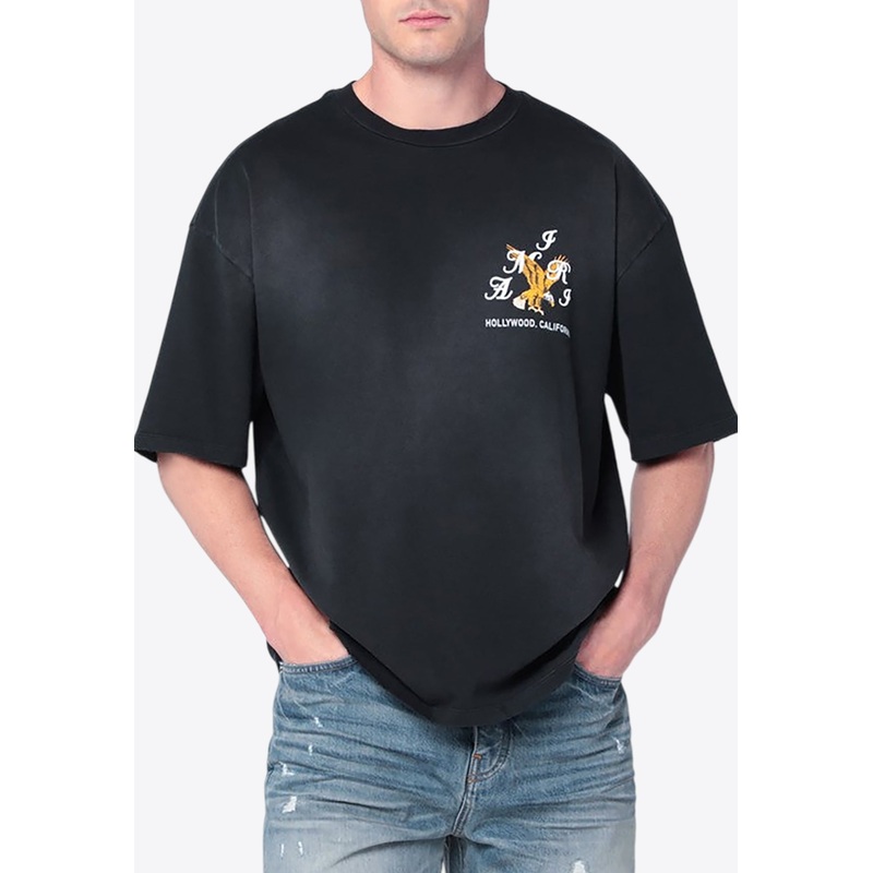Eagle Print Oversized Vintage T-shirt Black mrtwstd_S