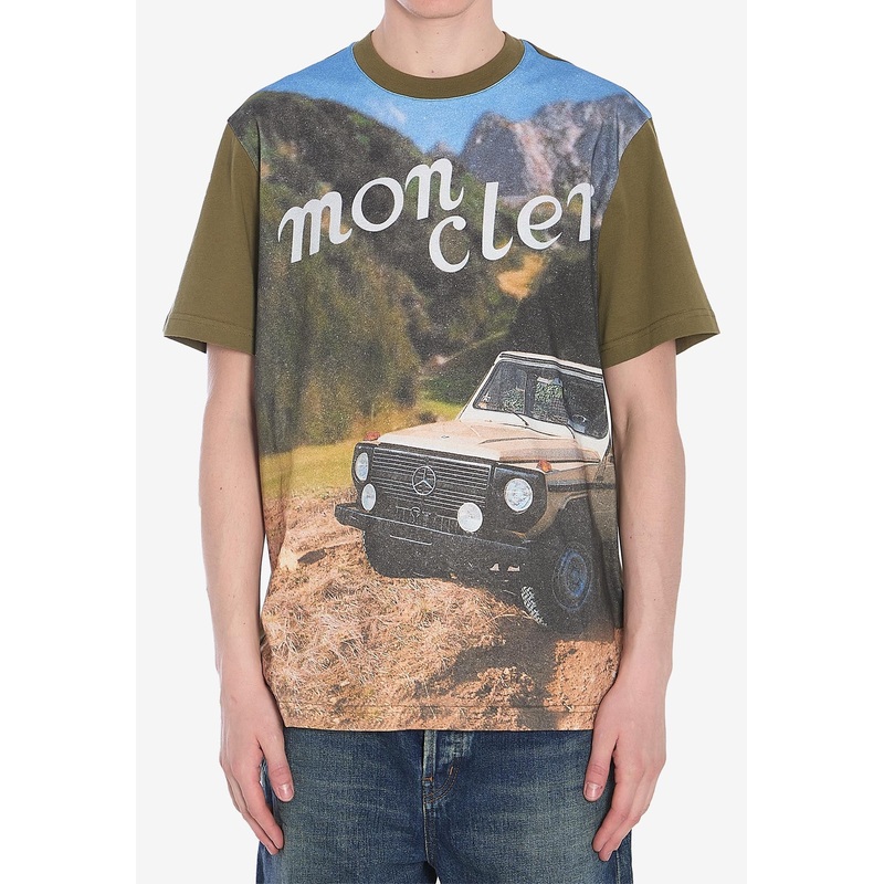 Graphic Car Print T-shirt Green mrtwstd_M