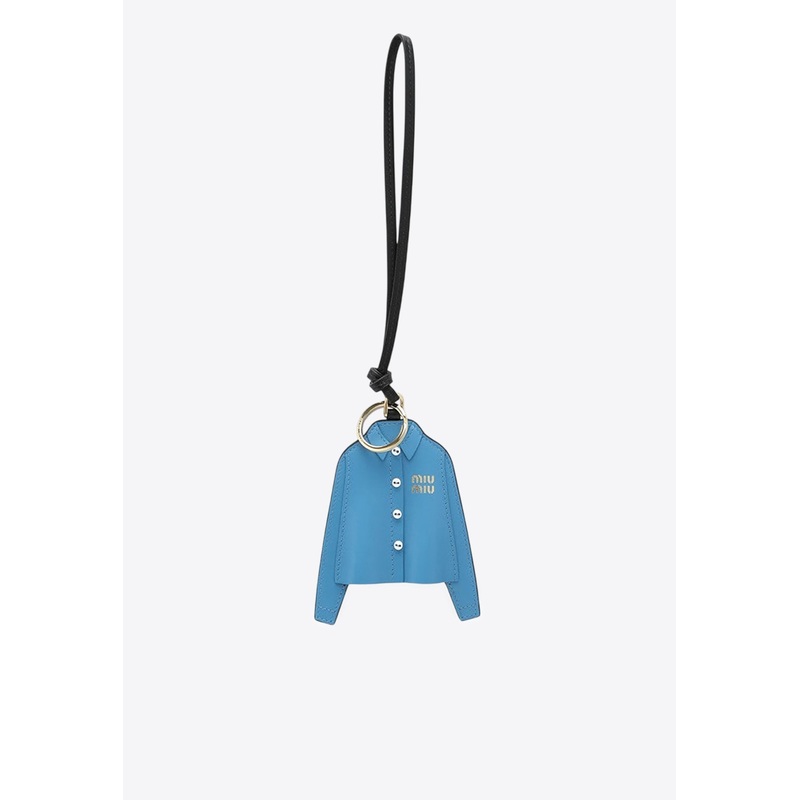 Leather Trick Shirt-Shaped Keychain Light Blue Onesize