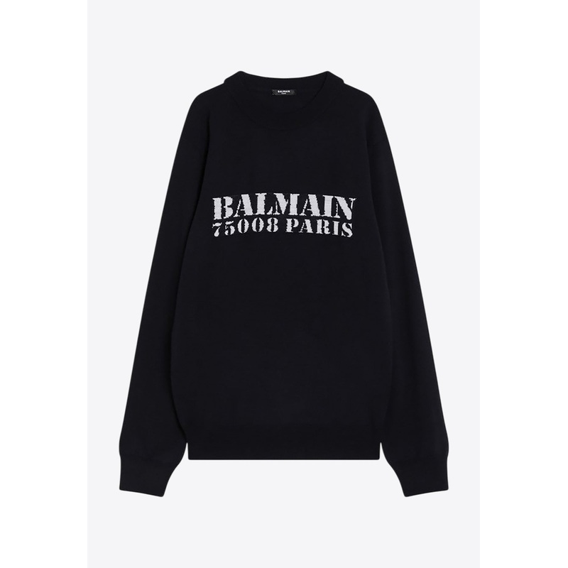 Logo Intarsia Wool Sweater Navy mrtwstd_M