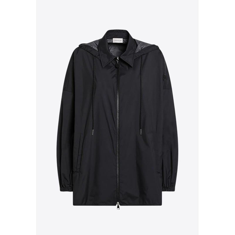 Logo Patch Windbreaker Jacket Black wrtwit_IT 44