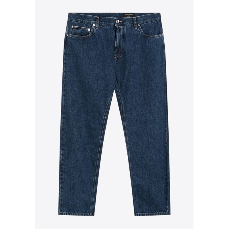 Logo Plaque Straight-Leg Jeans Denim mrtwit_IT 54