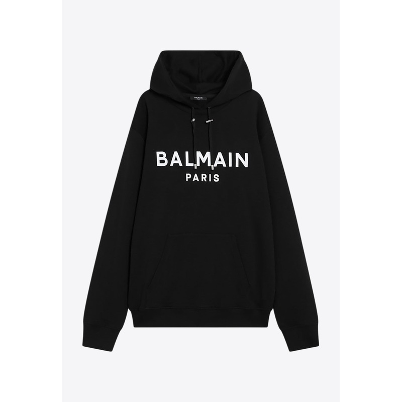 Logo Print Hooded Sweatshirt Black mrtwstd_S