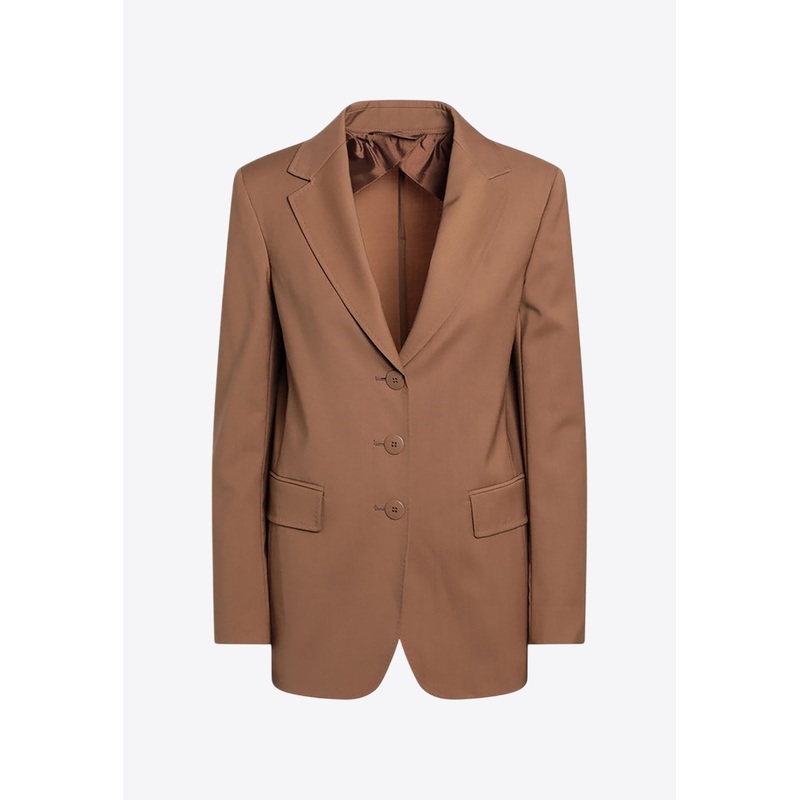 Nice Single-Breasted Wool Jacket Brown wrtwit_IT 38