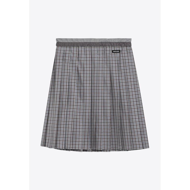 Pleated Check Midi Skirt Multicolor wrtwit_IT 38