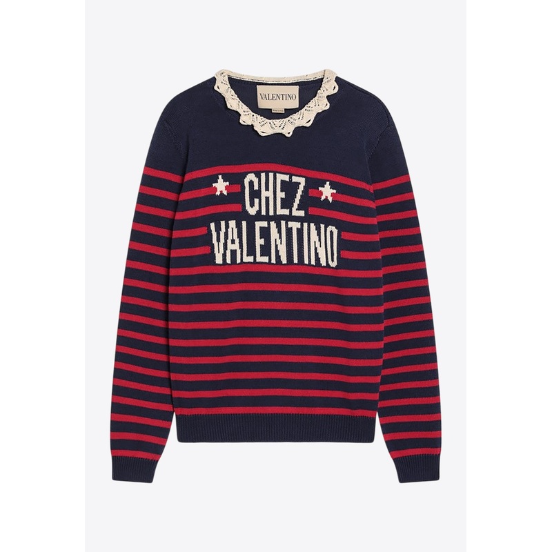 Striped Chez Logo Sweater Multicolor wrtwstd_L