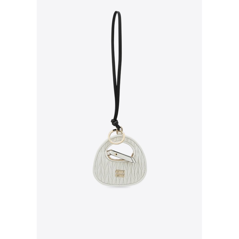 Trick Wander Bag-Shaped Leather Keychain White Onesize