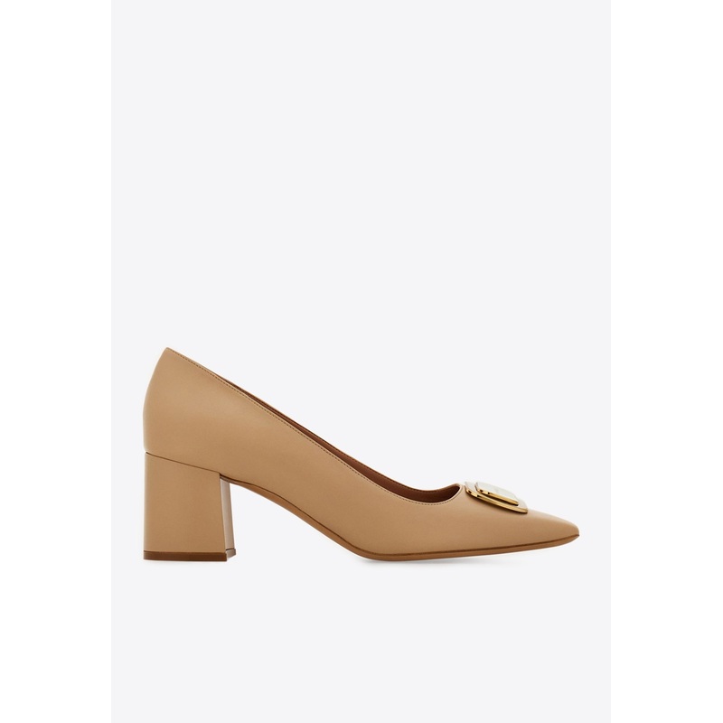 Vella 60 Vara Plate Leather Pumps Nude wshoesus_US 6
