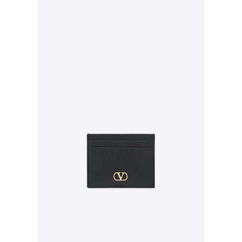 VLogo Signature Leather Cardholder Black Onesize