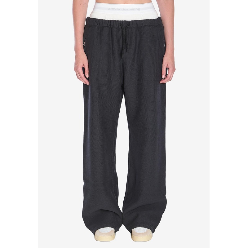 Wide-Leg Track Pants Black wrtwstd_XS