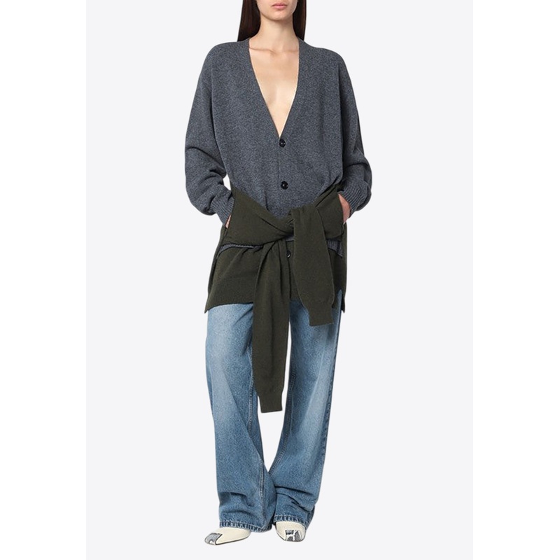 Wool Cardigan with Crossed Sleeves Multicolor wrtwstd_S