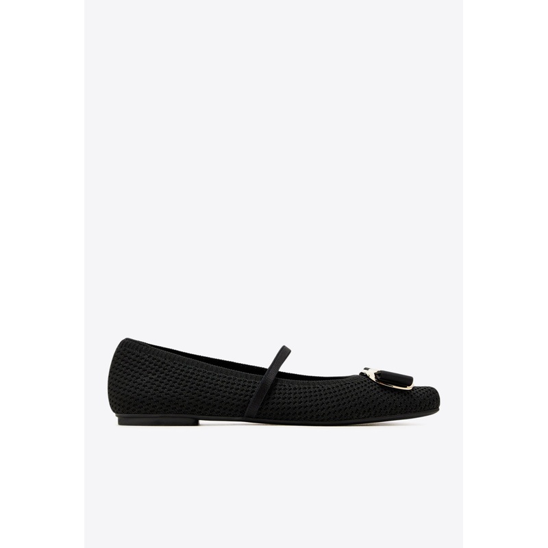 Zina Knit Ballet Flats Black wshoesus_US 6