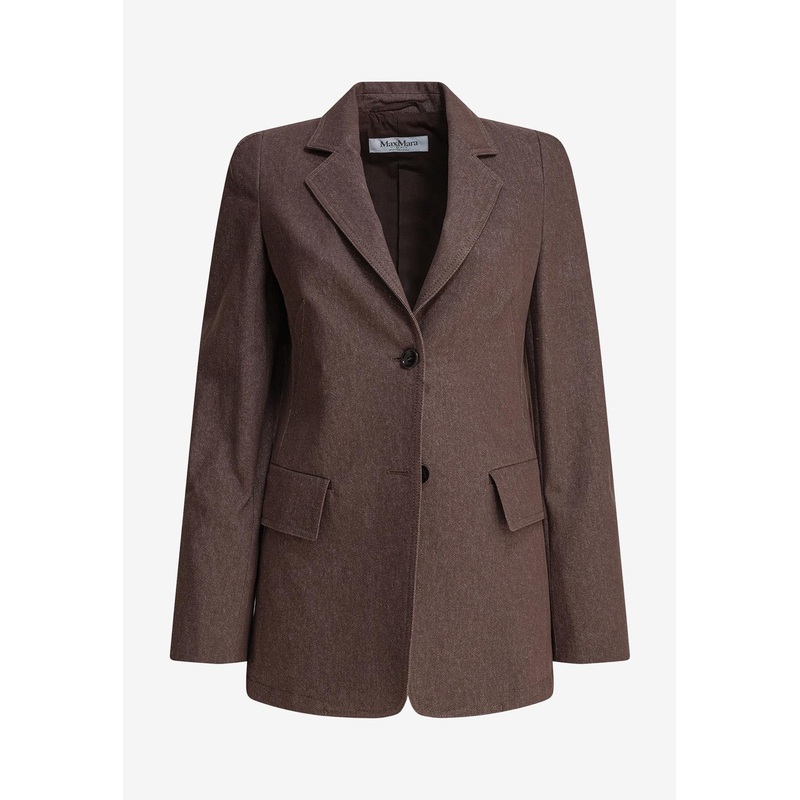 Agguati Denim-Effect Blazer Brown wrtwit_IT 38