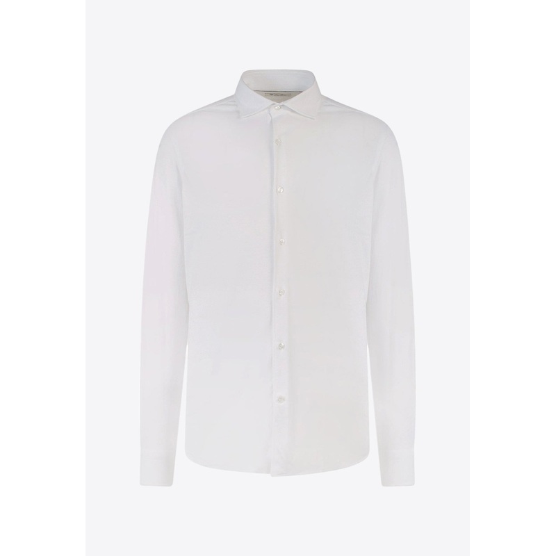 Andrew Slim-Fit Long-Sleeved Shirt White mrtwstd_M