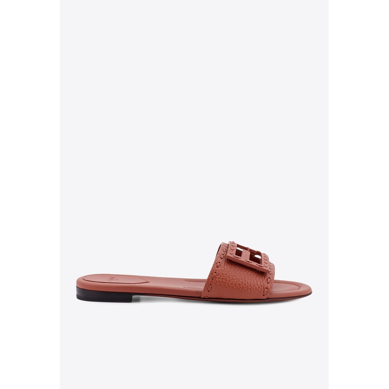 Baguette Leather Slides Brown wshoeseu_EU 36