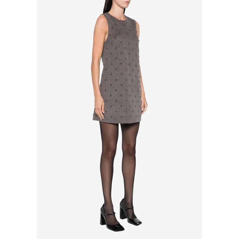 Bleak Studded Mini Dress Gray wrtwstd_XS