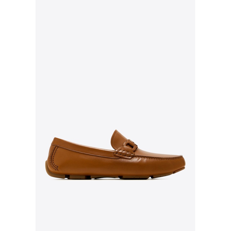 Byte Gancini Leather Loafers Brown mshoesus_US 6.5