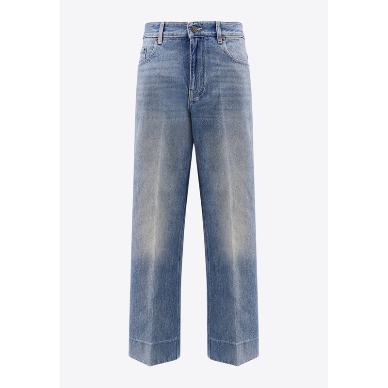 Chez Logo Patch Straight-Leg Jeans Denim wrtwbottoms_25