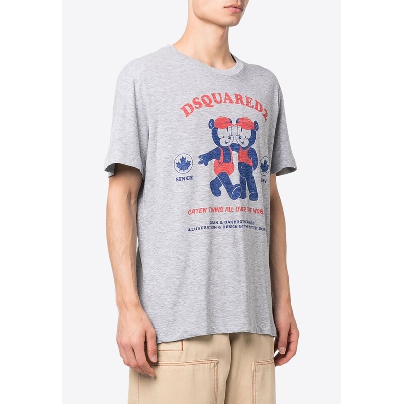 Graphic Print T-shirt Gray mrtwstd_M