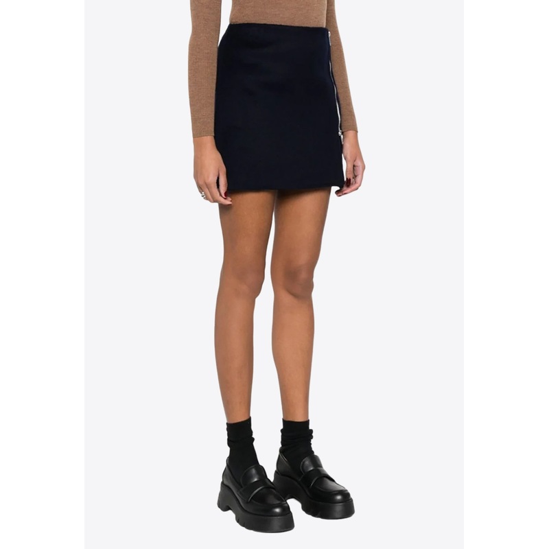 Leak A-line Zip-Up Mini Skirt Blue wrtwstd_M