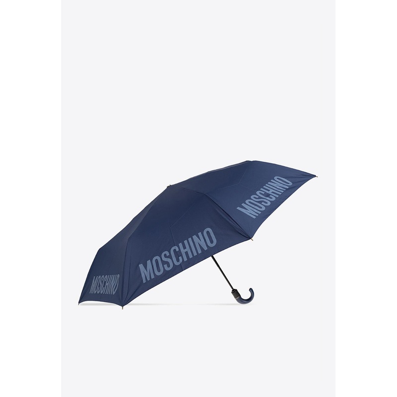 Logo Print Folding Umbrella Navy Onesize