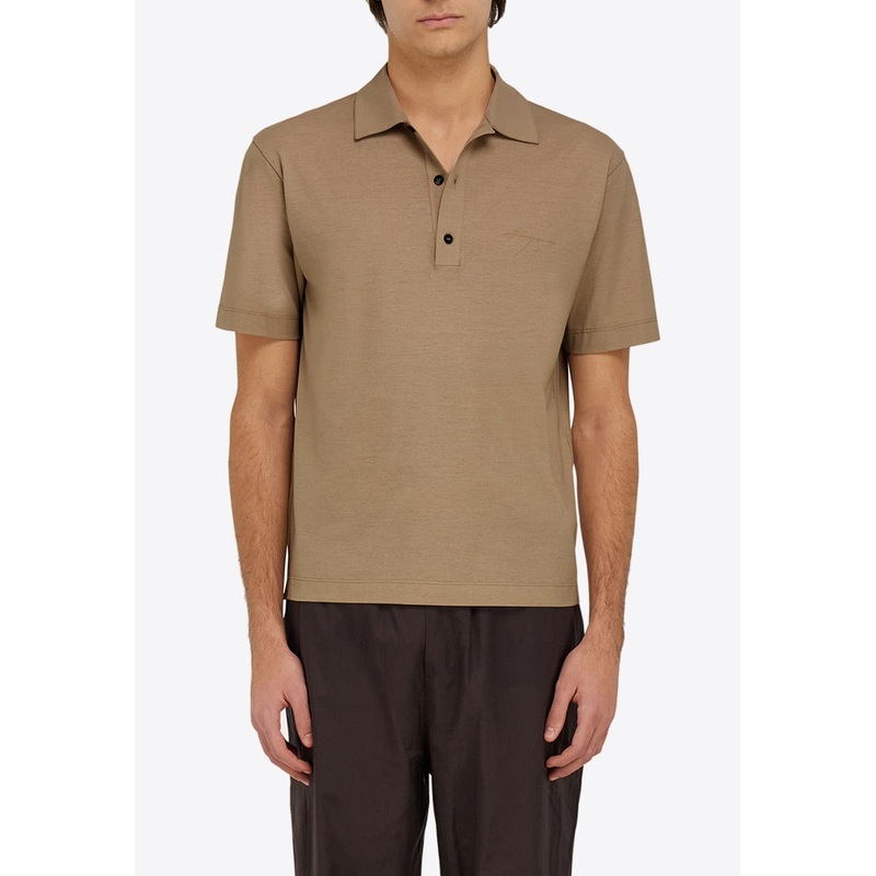 Logo Short-Sleeved Polo T-shirt Brown mrtwstd_XS