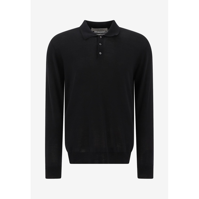 Long-Sleeved Polo T-shirt Black mrtwstd_M