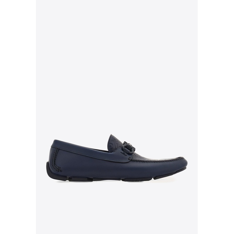 Parigi Gancini Leather Loafers Blue mshoesus_US 6.5